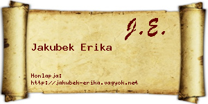 Jakubek Erika névjegykártya